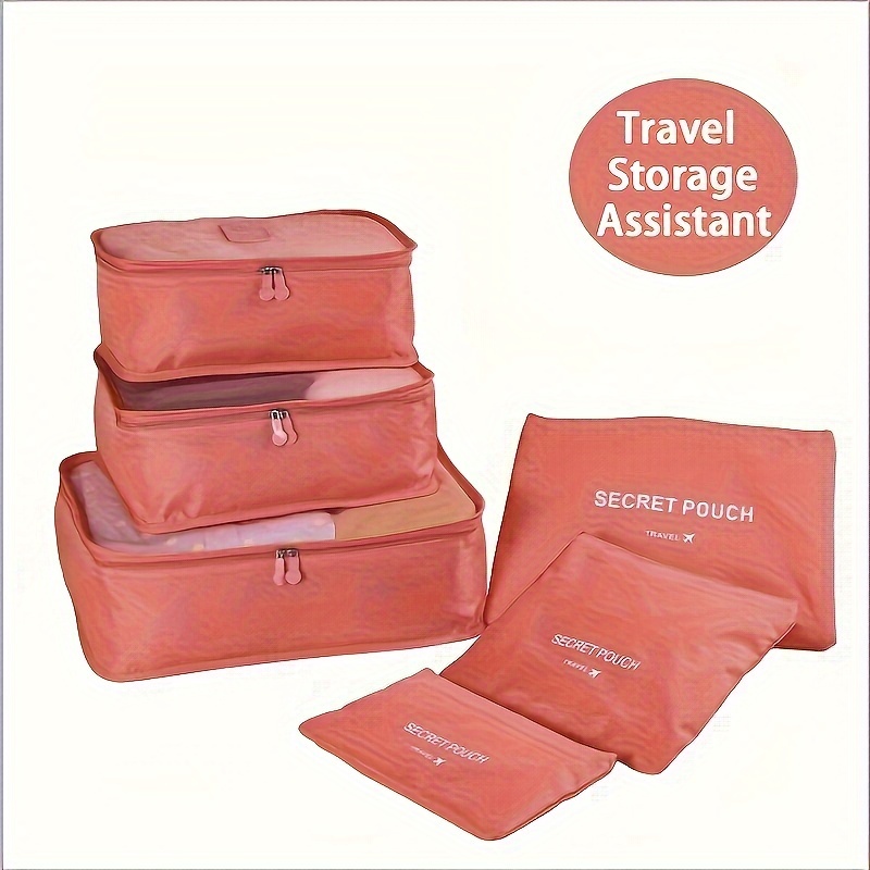 6pcs Travel Organizer Set for Luggage - Versatile Packing Cubes with Mesh Compartments, Ideal for Clothes, Shoes & Camping Gear, Polyester Storage Bags, Packing Cube Organizer, Stuff Sacks