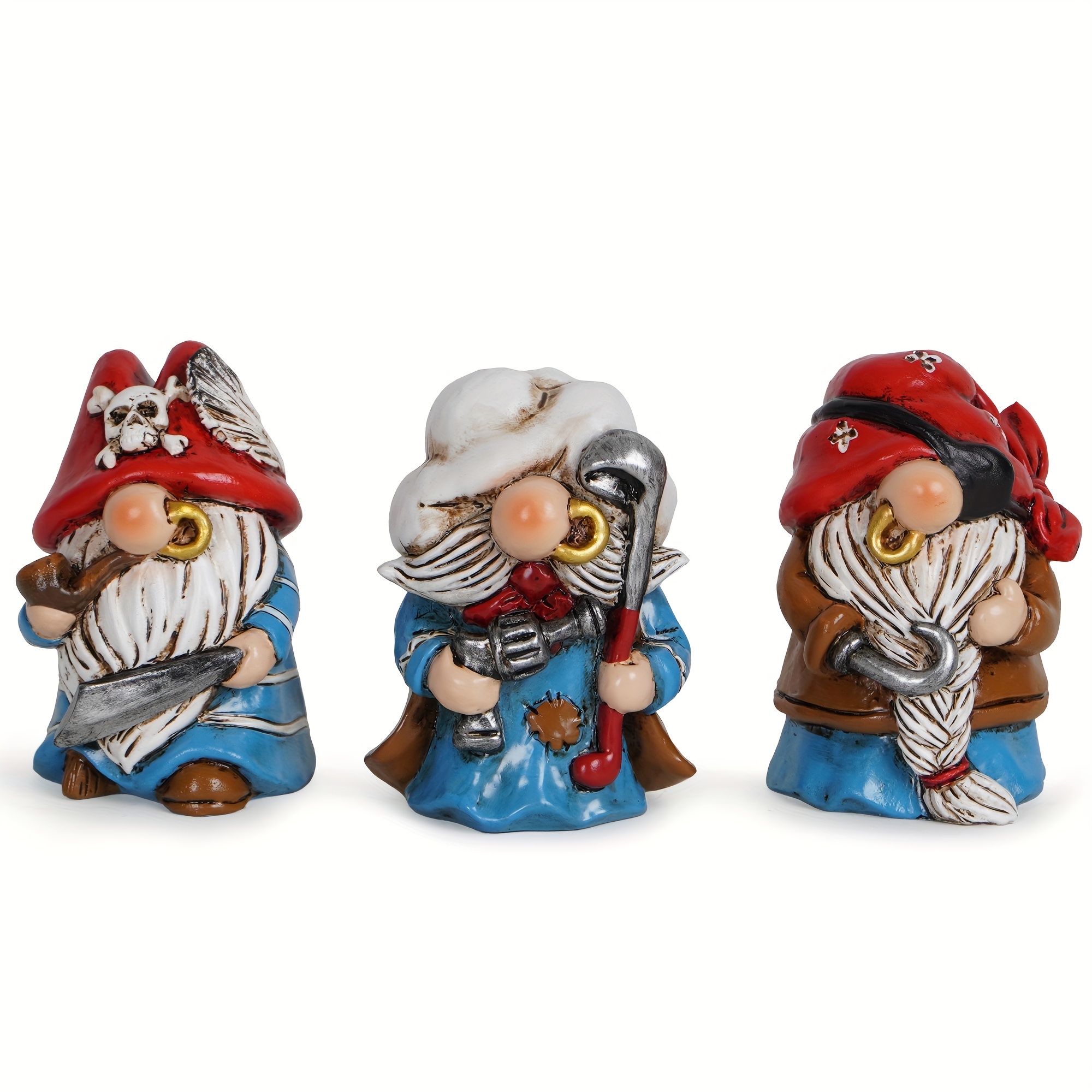 

3 Pcs Pirate Home Gnomes Figurines Decorations Pirate Gnomes Ornaments Scandinavian Gifts Summer Gnomes Figurines Home Decorations Table Ocean Pirate Gnomes Decor