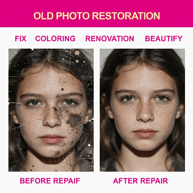 TEMU 2d Flat, 2d Flat, 2d Flat Photo Restoration, Repair And Colorization Service, Specializing In Blurriness, Tears, Fading, And Scratches. Offering