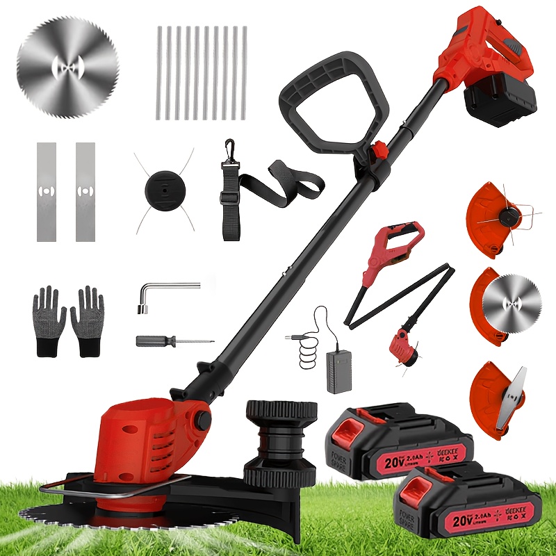 TEMU New Heavy Upgrade! 3-in-1 Wireless 8-inch Lawn Trimmer - Electric Pruning Shears, Electric Weeder, With 2pcs Large Capacity Batteries And Fast