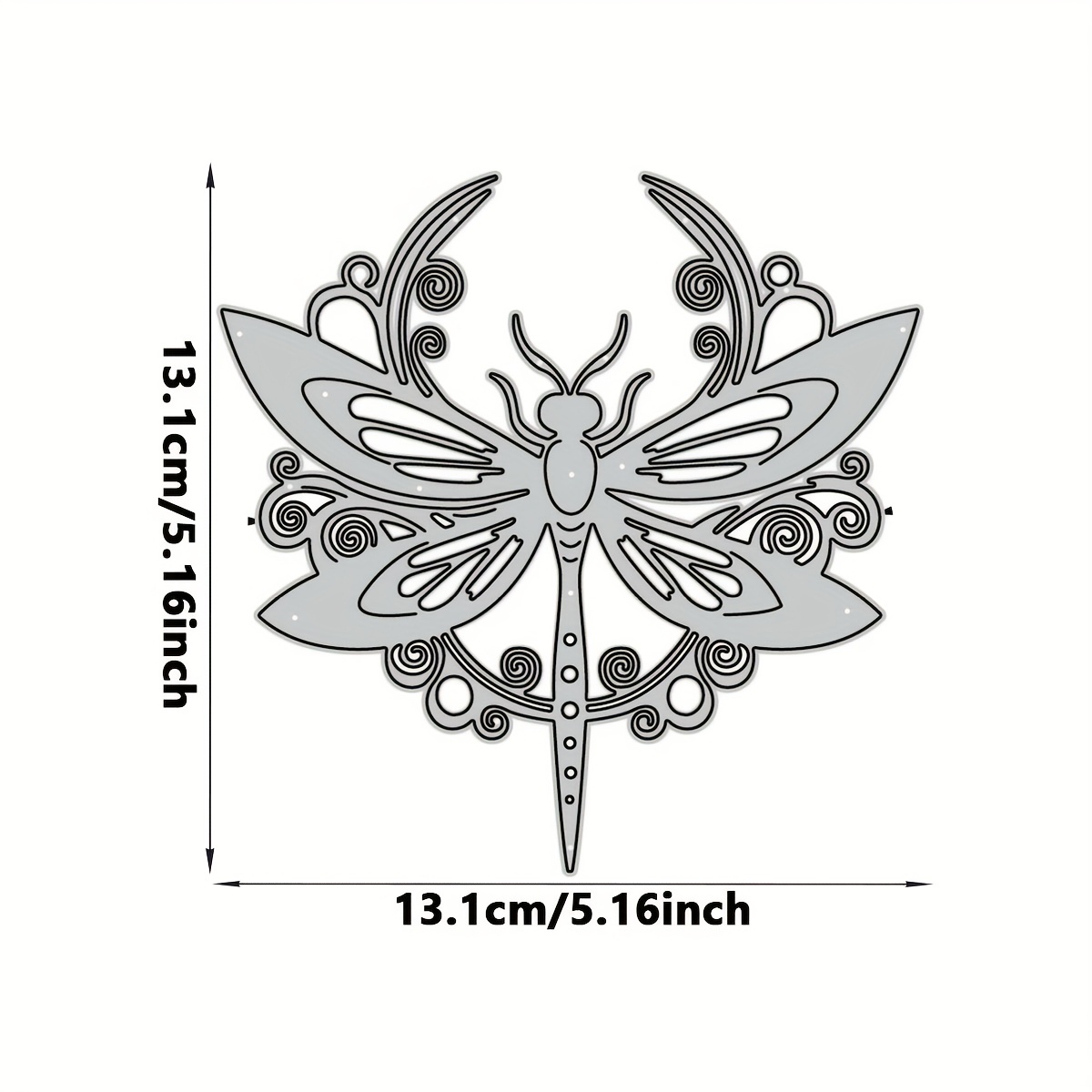TEMU 1pc Metal Die Cutting Die - Shape With Long Wings, Compatible With Die-cutting Machines (e.g. Big Shot, Craft Presses) For Scrapbooking, Card