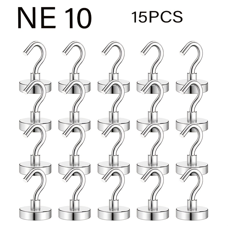 

15 Magnetic Hook Set, Magnetic Hook, 14 Lb Magnet Strap Hook For Suspension, Cruise Ships, Refrigerators And Garages