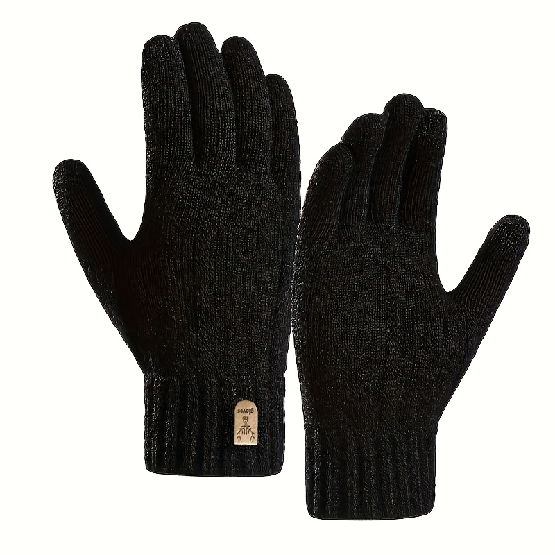 Image of 1 Pair, Alpaca Screen Gloves, Warm Winter And Wool Thickening, Suitable For Winter Outdoor Sports Cycling, Skiing, Hiking, Trekking