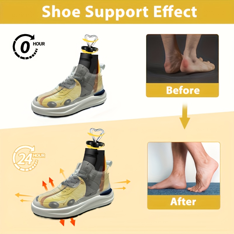 2pcs (1pc shoe stretcher+1pc shoe puller) WoJia adjustable Men's and Women's shoe stretcher - yellow and black plastic design, suitable for artificial shoes, boots, sports shoes, casual and Sneakers perfect for Valentine's Day