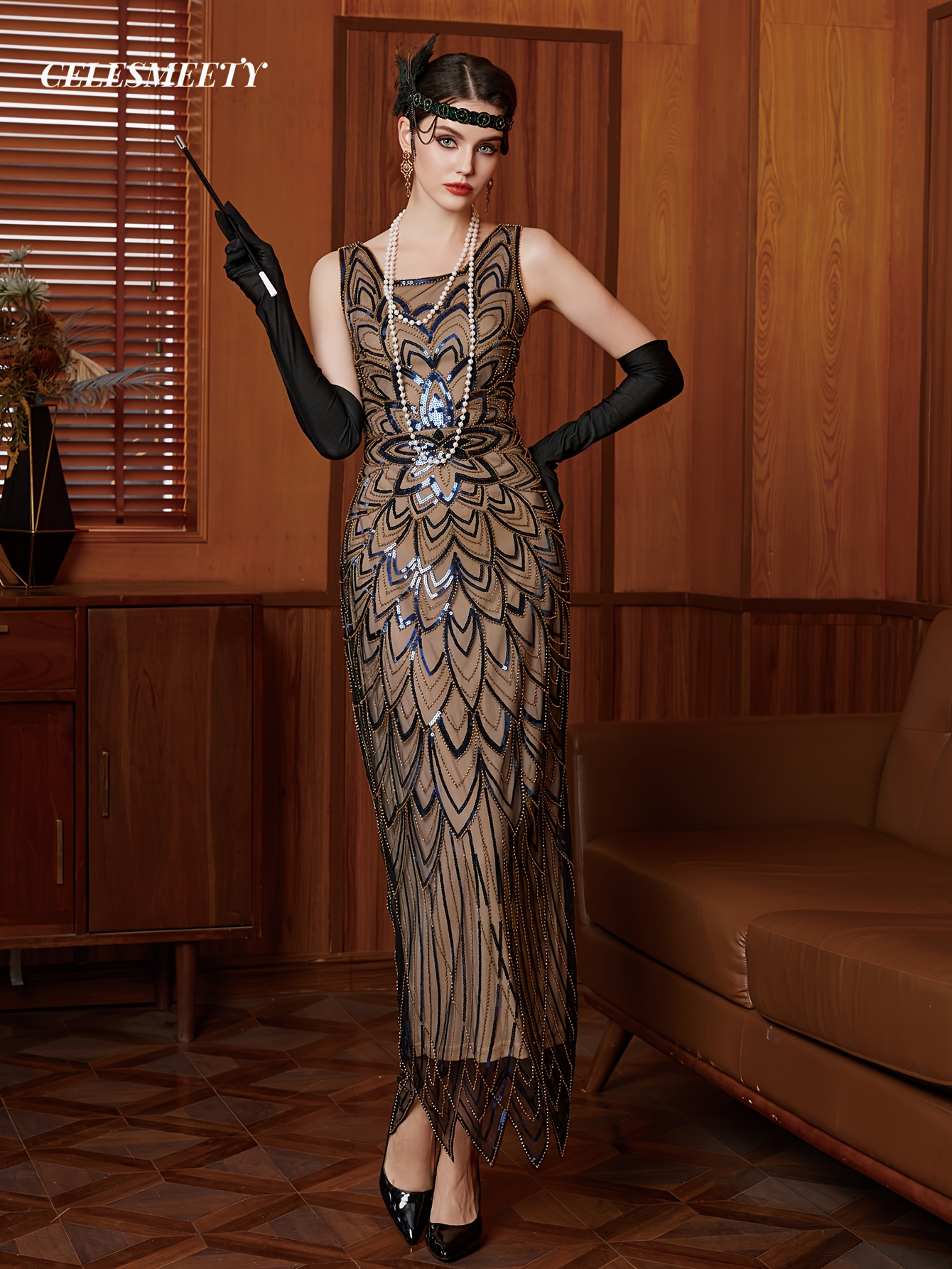 chinese dress ladies 1920s Gatsby Dress Long Fringe Flapper Dress 20s Sequins Beaded Dress – SD  Dresscode & Fashiontrends main image 0