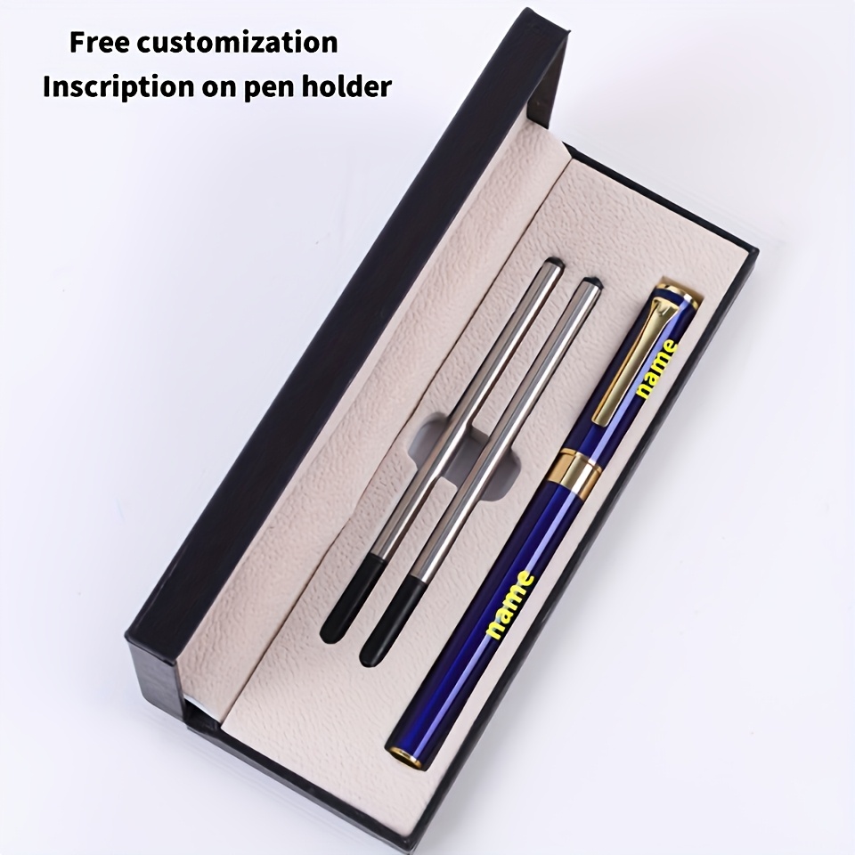 

Nom gravé, 2 recharges de stylo, boîte cadeau , cadeau d' personnalisé - Unique, offrant des cadeaux attentifs pour les collègues, et .