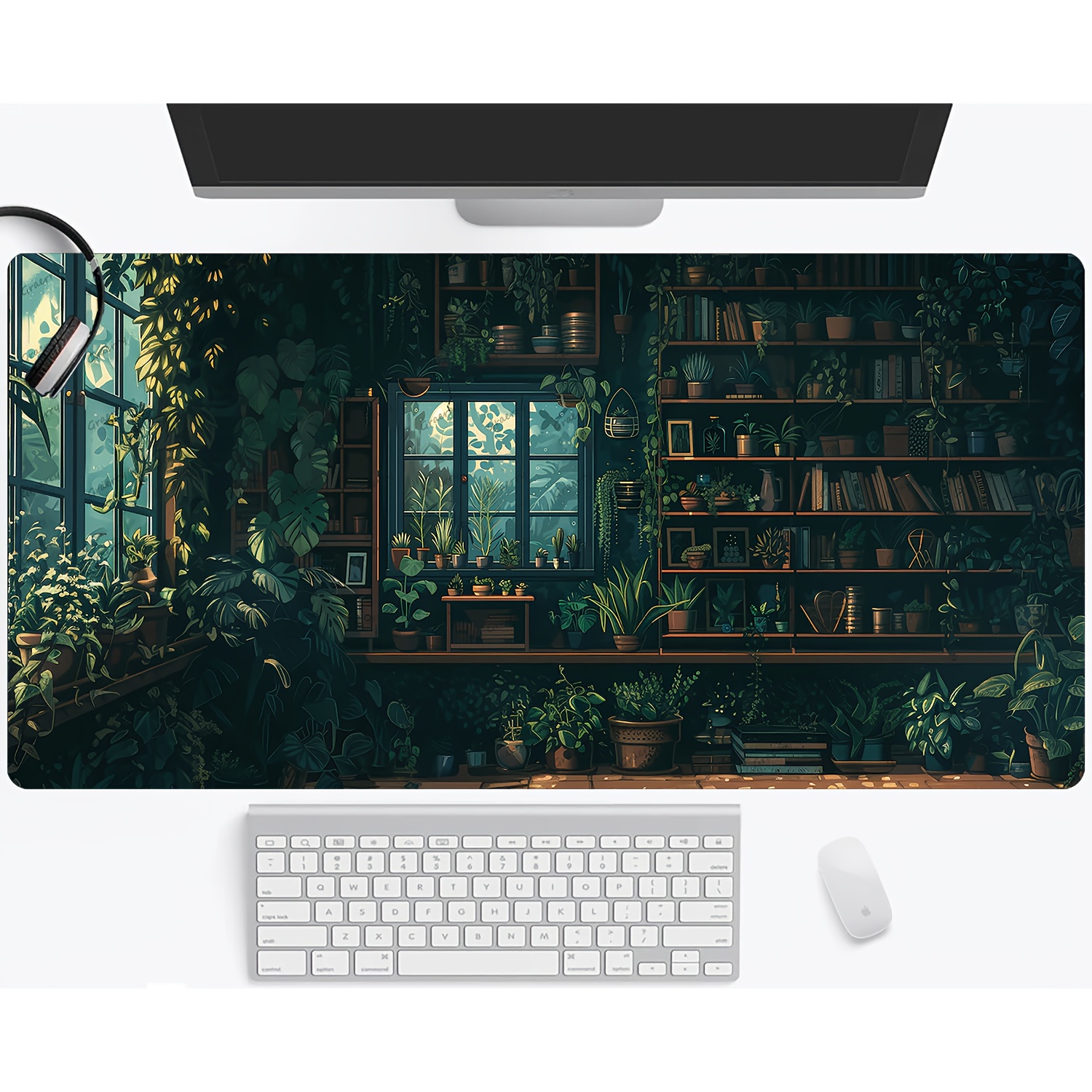 Gaming Mouse Pad, GreenPlant Mousepad With Non-Slip Base Stitched Edges