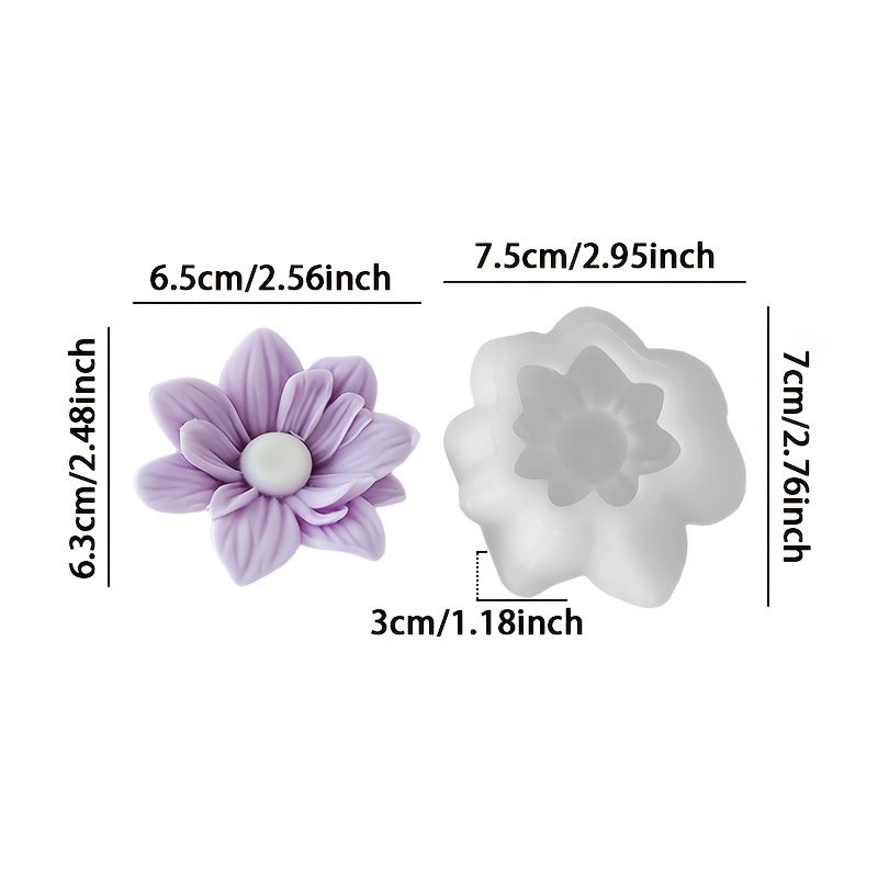 Image of Flower Scented Candle Mold - Diy Cup Wax Decorative Resin Plaster Mold, Reusable Silicone Molds With Clear Internal Texture, High-temperature And Easy To Clean, Perfect For Candle Making
