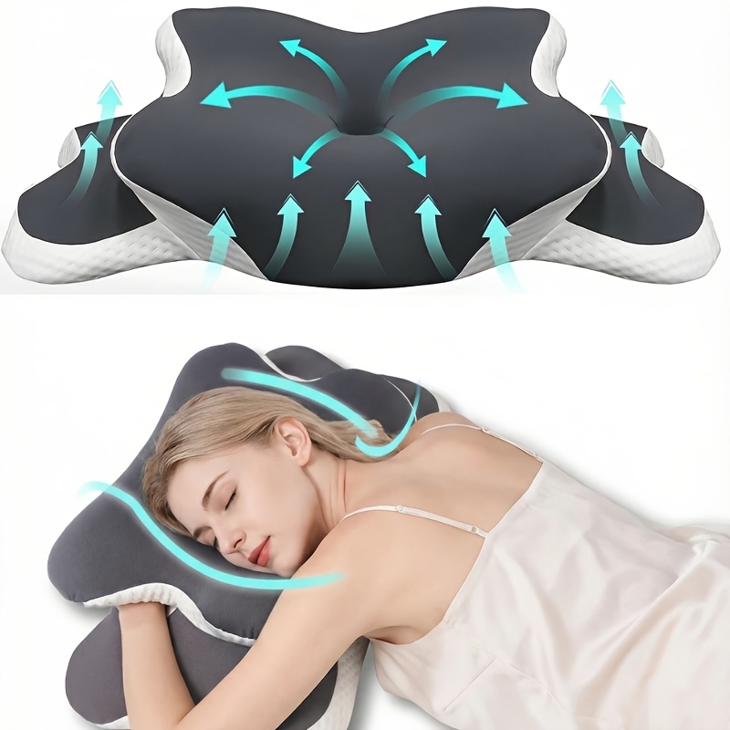 -shaped Neck Pillow, An Ergonomic Pillow With A Clear Cover, 2 Adjustable Height Designs, Suitable For Side-lying/ / Abdominal Sleepers, Providing Neck Support, A Sleeping Neck Pillow