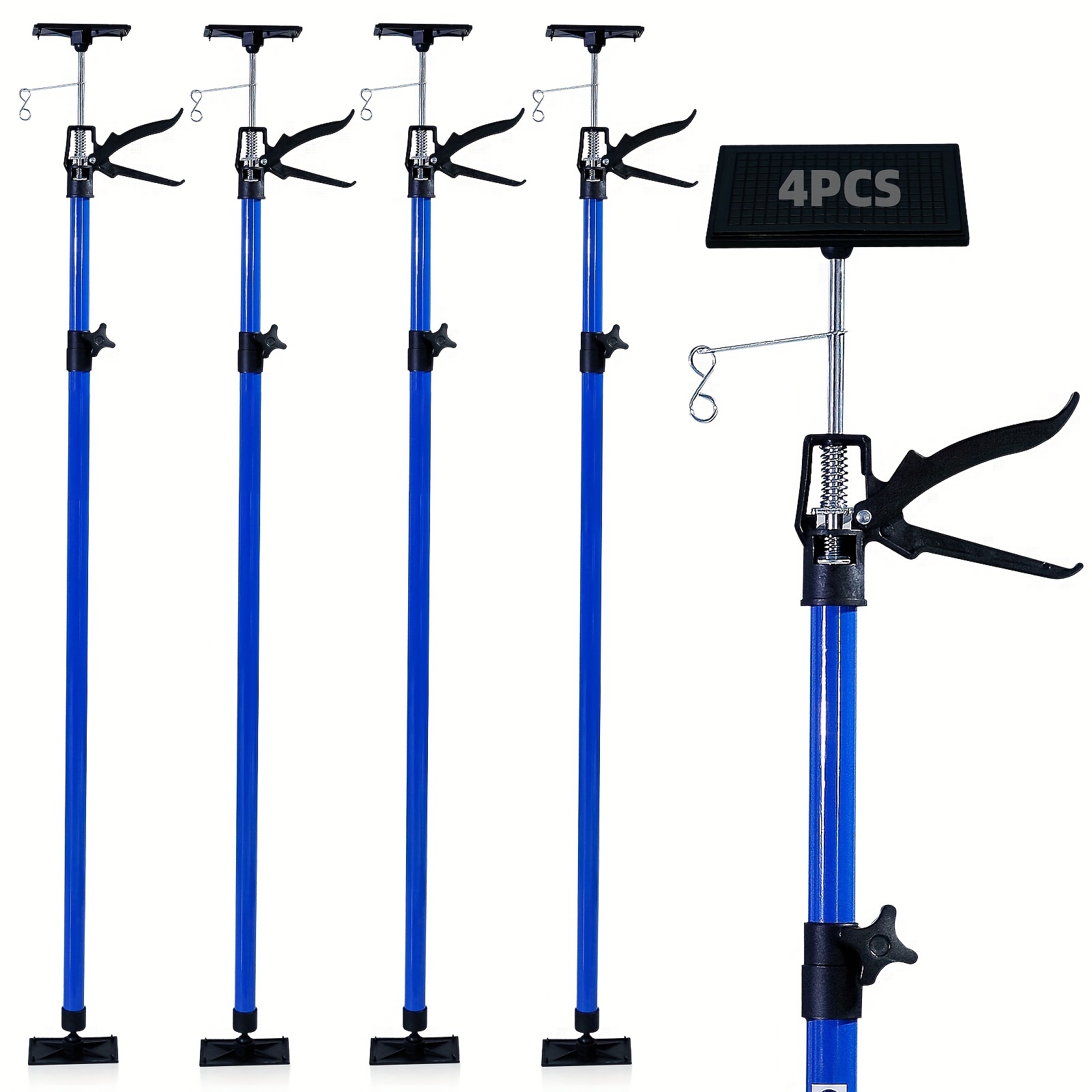 

4 Pcs. Ceiling Support Mounting Support One-handed Support Telescopic Support 115-290 Cm Adjustable Length Loadable Up To 30 Kg