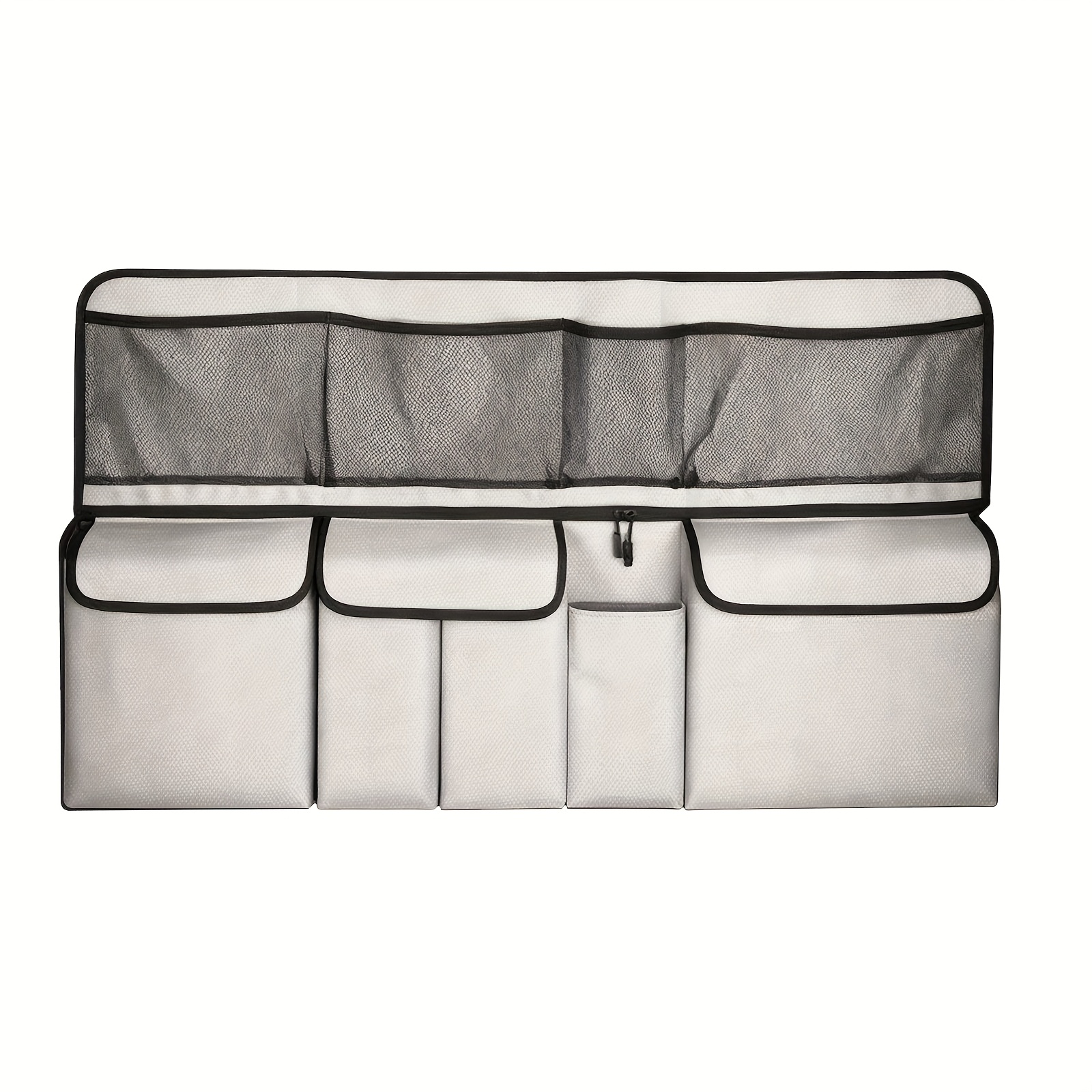 TEMU Oxford Cloth Car Trunk Organizing Folders, High Capacity Adjustable Rear Seat Storage Bag, Car Trunk Storage, With Storage Pocket, Universal Fit