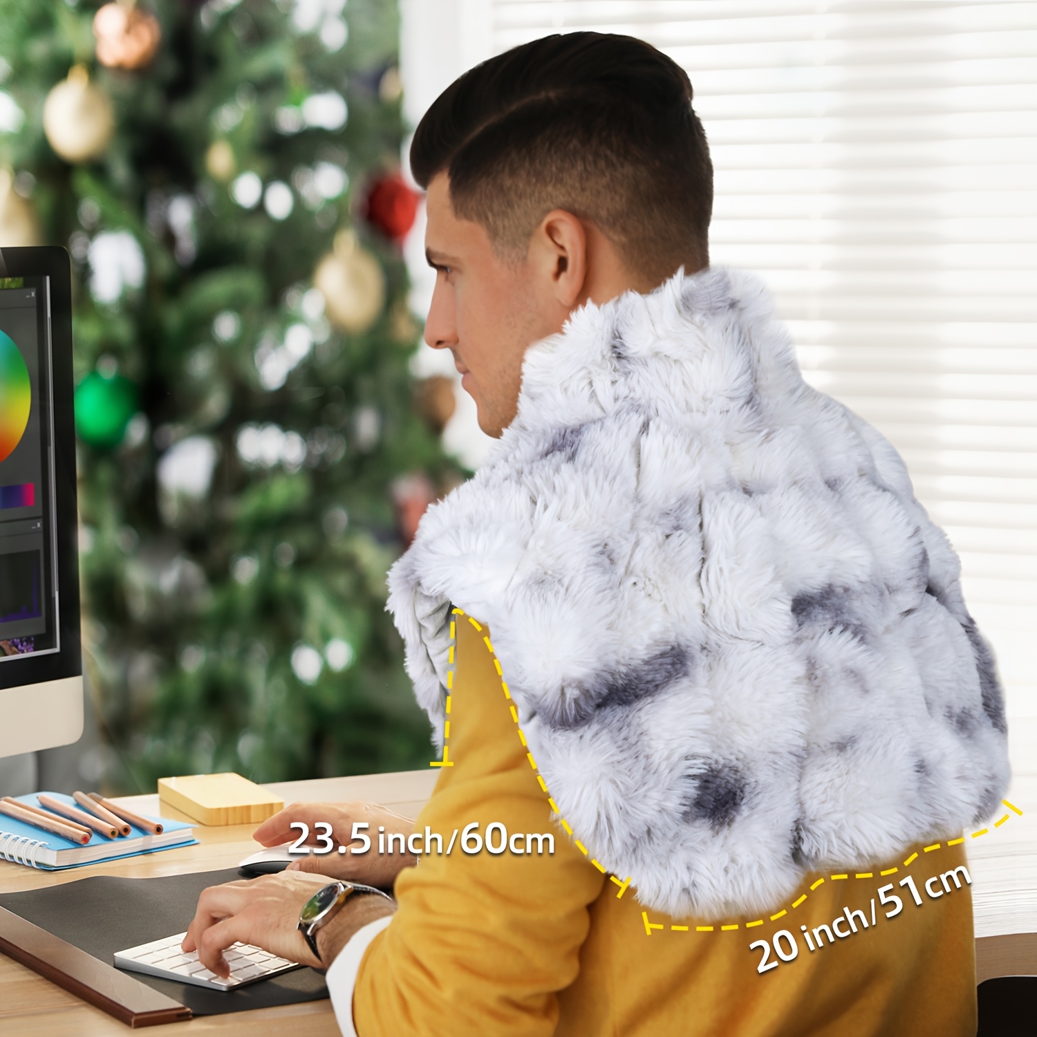 utk weighted heating pad for neck and shoulders and back 24 x 20 extra large heated neck shoulder wrap electric neck and shoulder heat pad with auto shut off 6 heat settings christmas gift for men women mom dad Product details 2