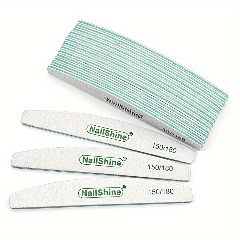 

Nailshine Nail Files And Buffers - 10 Pack Professional Washable Acrylic Nail Tools For Salon, Diy, 150/180 Grit Double Sided Emery Boards, Unscented