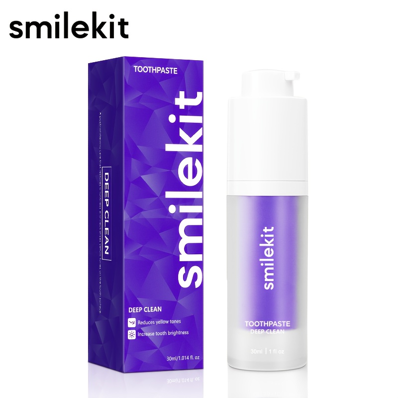 1pc New Smilekit Purple Foam Toothpaste - Deep Cleaning, , & Stain Removal Mousse, Ideal For Home And Travel