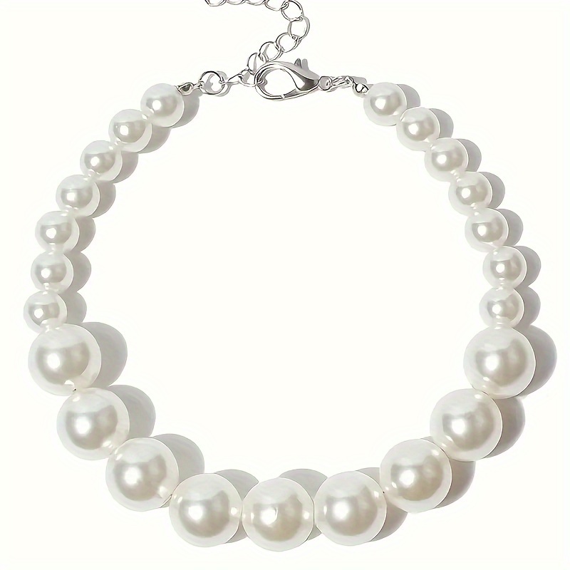 TEMU Collare Regolabile Chic per Animali con Perle Finte - Accessorio per il Lucido per Cani Piccoli & , Motivo Geometrico