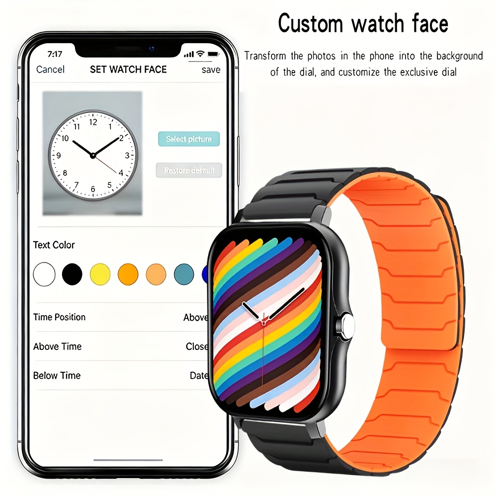 2.01-Inch Full Touch Screen Silicone Strap Smart Watch