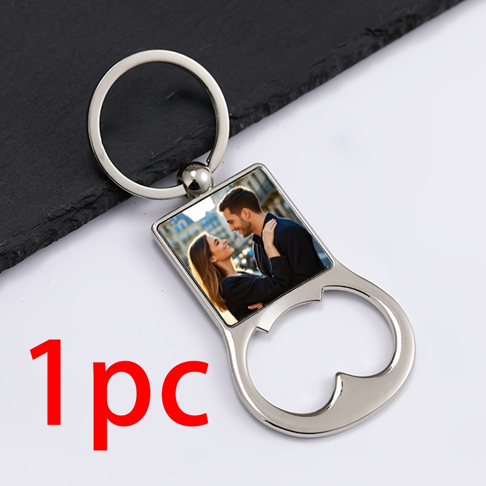 E-shop Individueller Foto-Schlüsselanhänger mit Flaschenöffner - Personalisierte Haustier- & Familienbilder, Langlebiger Metallschlüsselring für