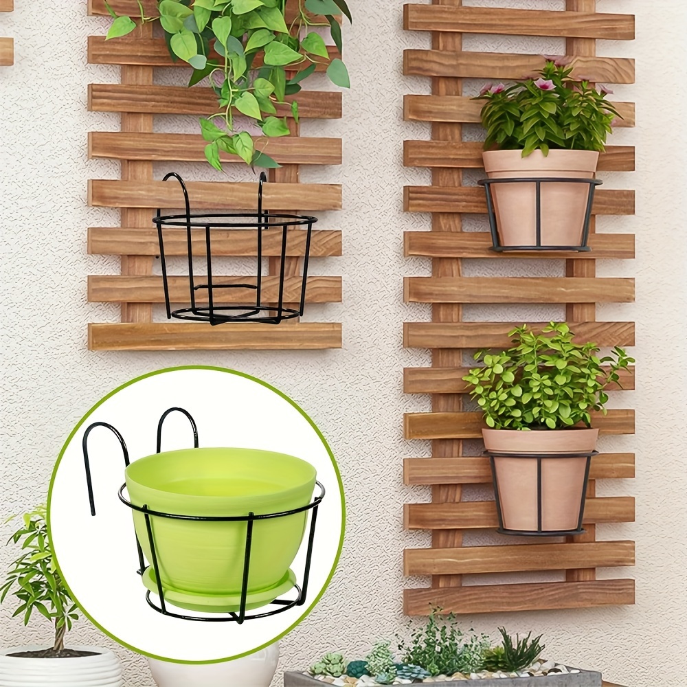 3 4 5 6pcs stylish round metal hanging planters   balcony garden indoor decor plant succulent plants and green   flowers in hanging fences 7 87in