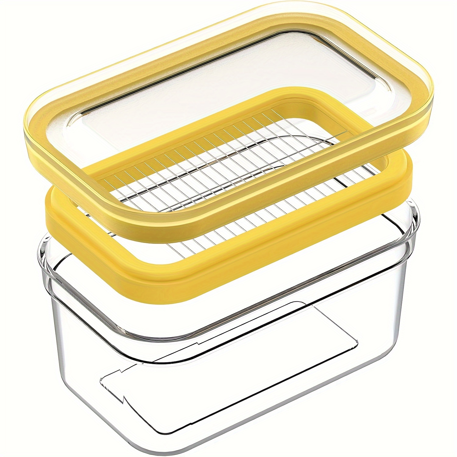 

Butter And Storage Container Set With Airtight Lid - Includes 304 Stainless Steel , Fridge Organization (200g/280g/500g), Stick Container, Cutter Dish