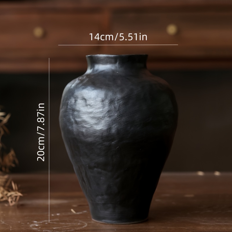 TEMU Ceramic Vase, Vase For Home Decoration, Rustic Style Ceramic Vase, Decorative Vase, Flower Pot, Clay Vase