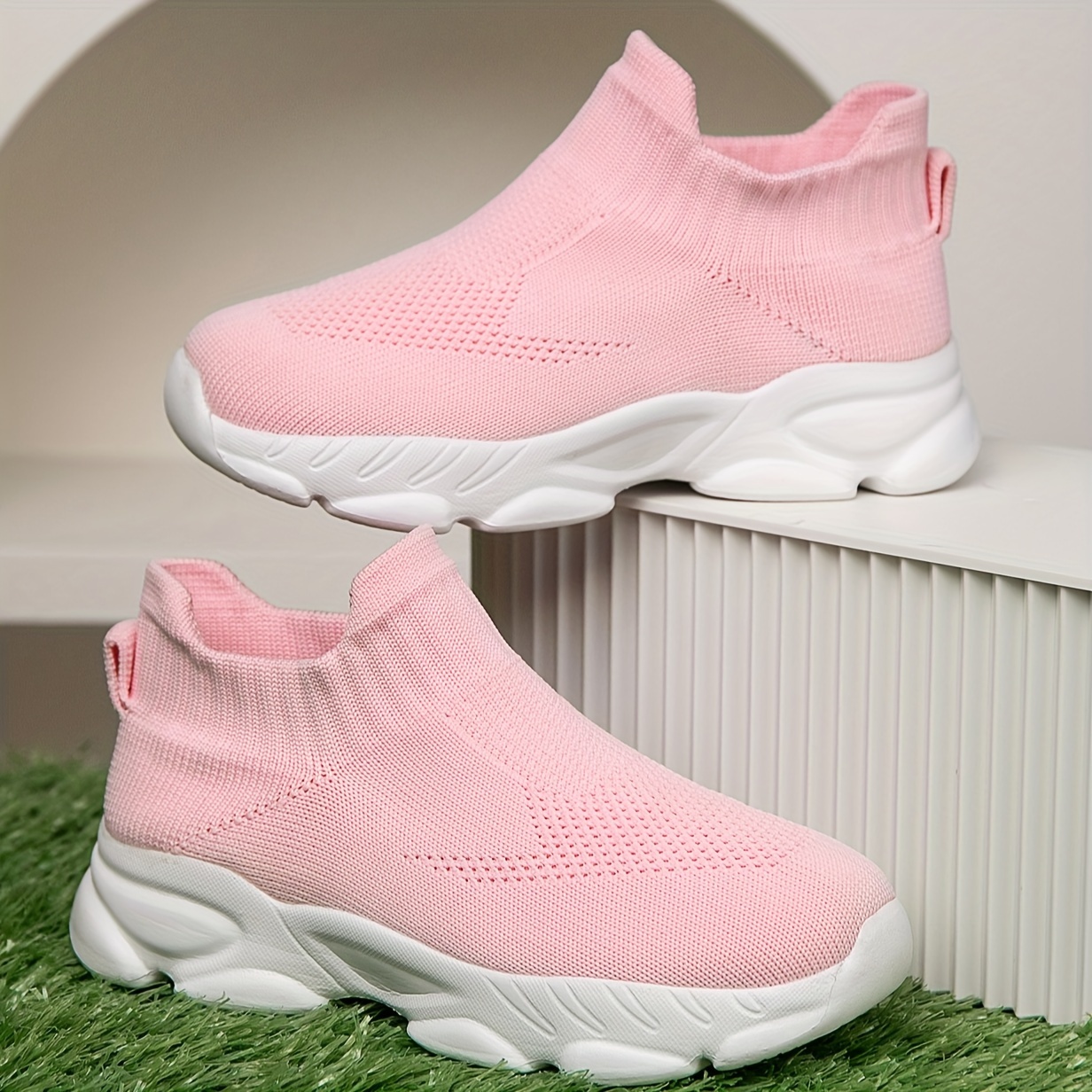 1 Pair of Unisex Knit Mesh Breathable Casual Sneakers, Lightweight and Comfortable, Suitable for All Seasons, Indoor/Outdoor Slip-On Sock Shoes, Trendy Footwear