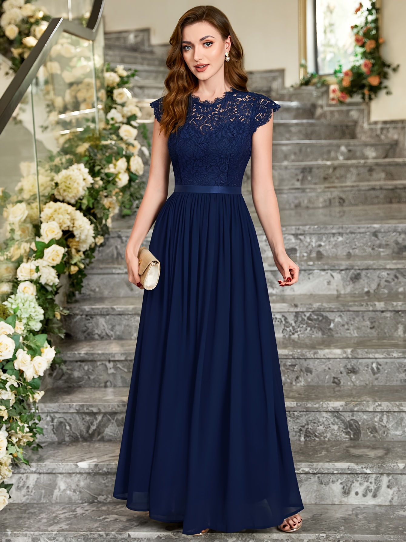 sachin and babi light blue dress R & M Richards Plus Size Halter Keyhole Floral Chiffon A-Line Maxi Dress