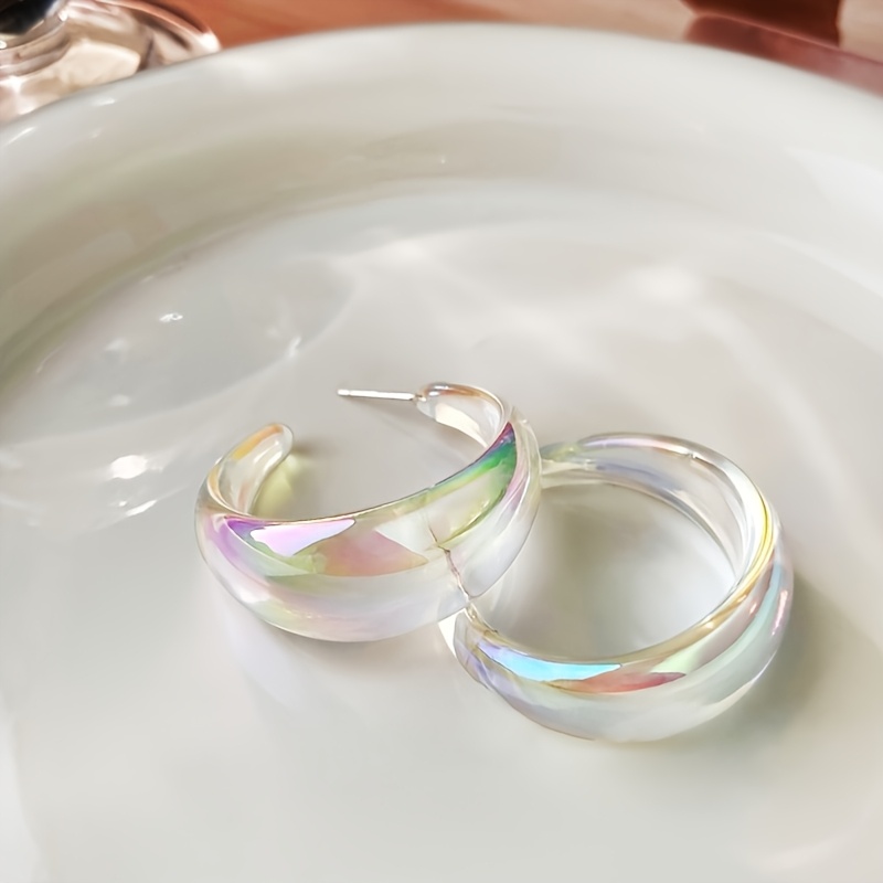 Image of 1 Pair Of Colorful Hong -style Earrings For Women, Trendy, Niche, Light Luxury, High-end, , Premium, Minimalist Ear Accessories