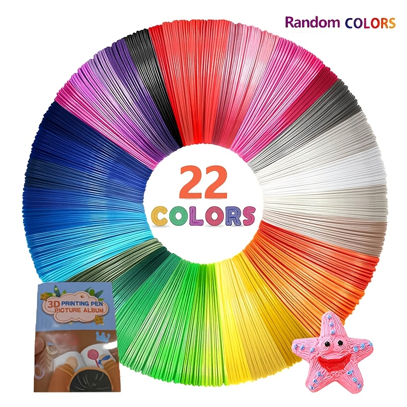 TEMU Consommables PLA pour stylos 3D 42 couleurs/22 couleurs/12 couleurs/5 couleurs, adaptés aux stylos d', diamètre 1,75 mm, 118,11 pouces par