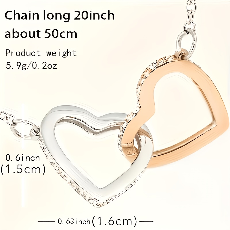Elegant Bohemian Heart Necklace Gift Box, Interlocking Pendant