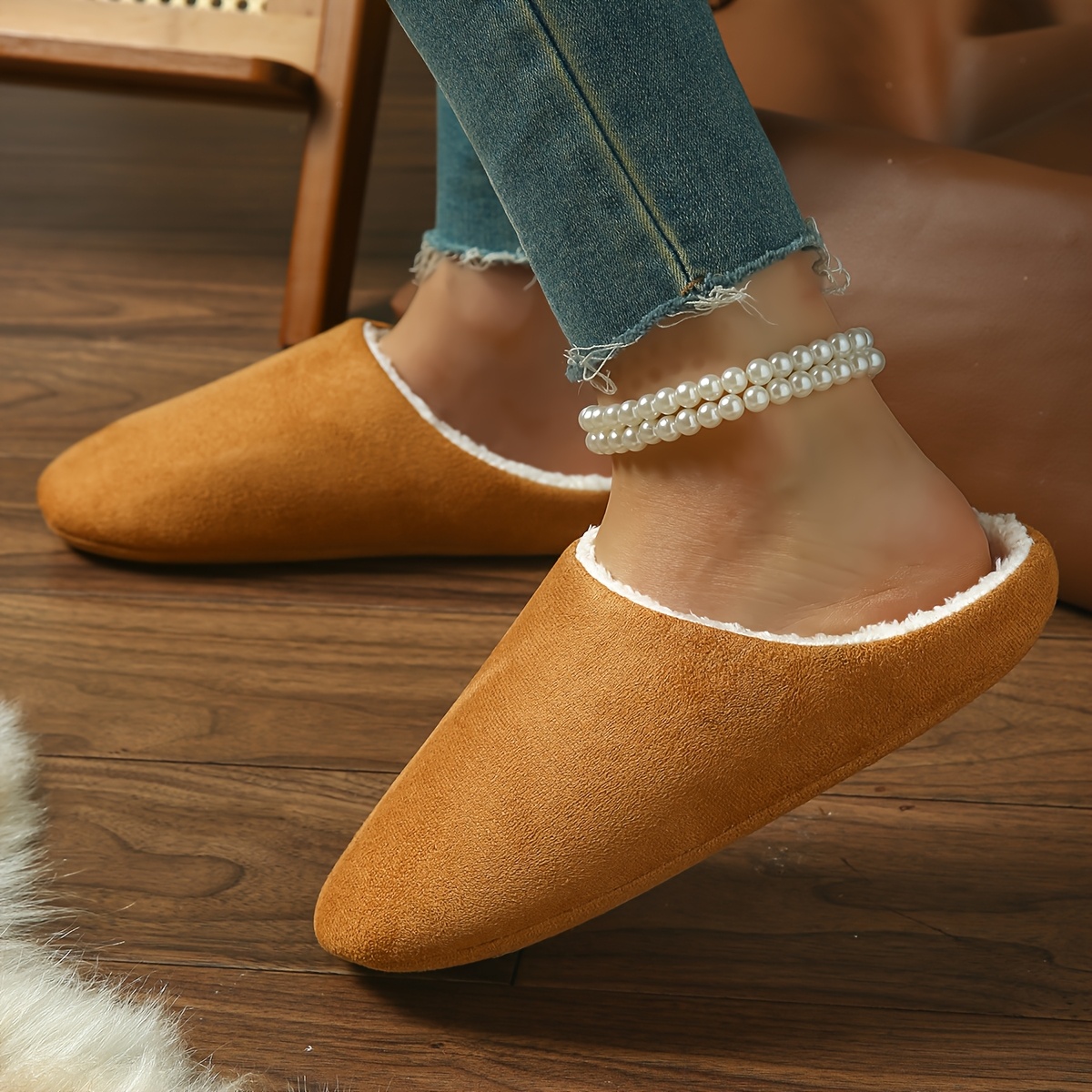women's velvet slip slippers soft warm indoor house shoes Temu