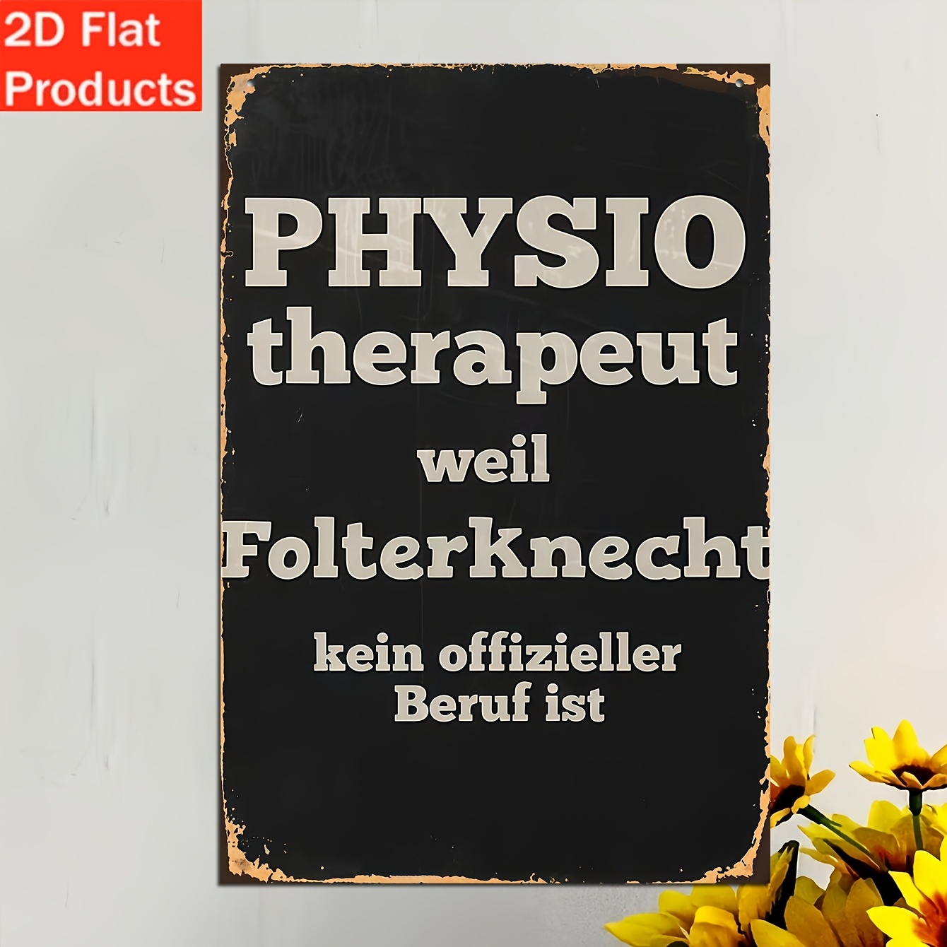 TEMU 2d Flat, 1pc Vintage Physical Therapist Wall Hanging Sign - Artificial Material For Indoor/outdoor Decor - Themed Plaque For , Offices, Gardens,