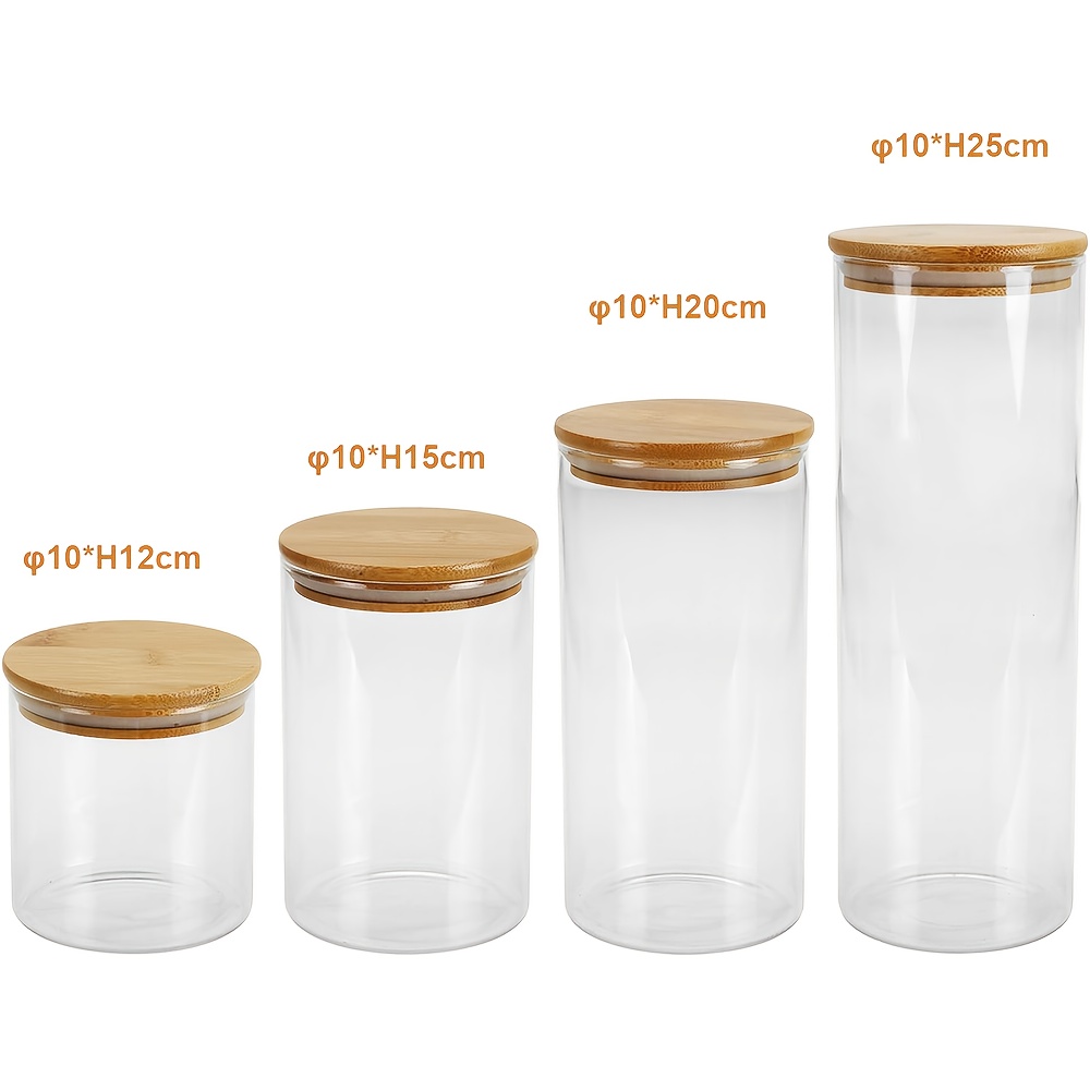 5 Stk Sealed High Borosilicate Glass Jars, For Home Kitchen Storage, Moisture Resistant Snack Can, Tea Can, Cereal Storage Container, Ramadan Decorations, St Patricks Day