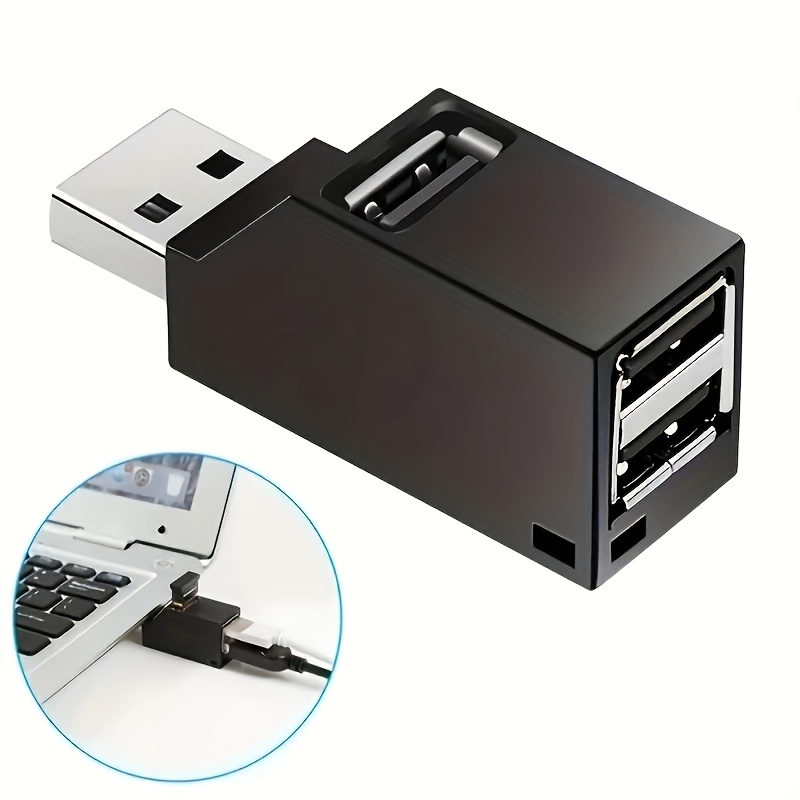 TEMU Usb 3.0 Adapter With 3 Ports, Extender For Laptops & Pcs - Includes U Disk Card Reader