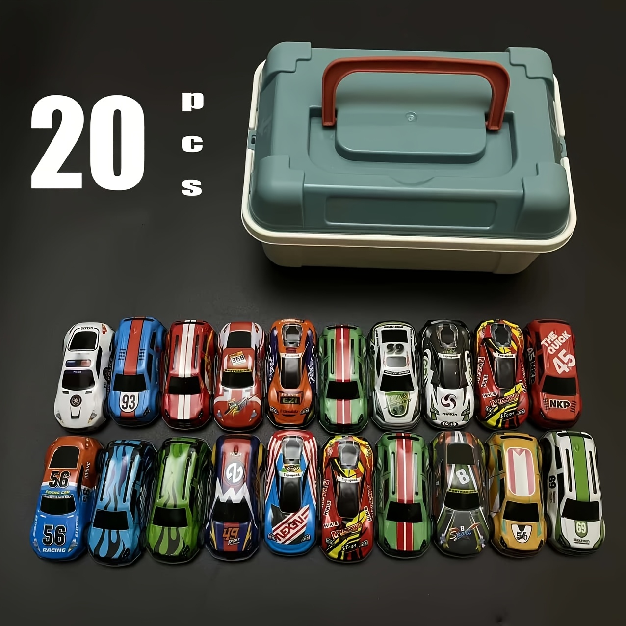 20pcs Toy Cars, Racing Cars, Model Toy Cars, Storage Box Optional Toy Car Set, Gift, Surprise Birthday Gift And Party Gift. A Gift. Suitable For Halloween Easter Gift