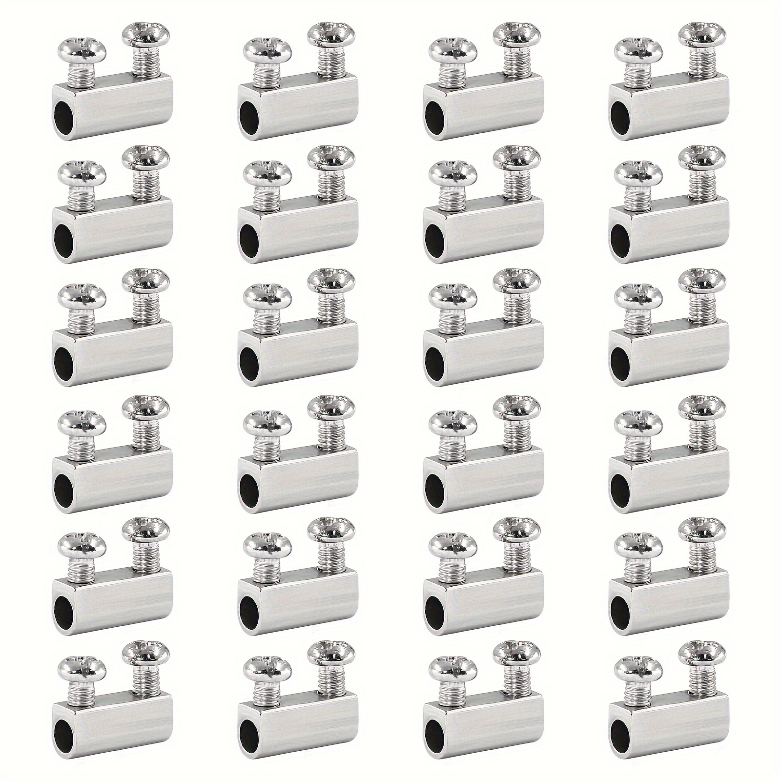 

Value Pack 24pcs Stainless Steel Wire Rope Cable Clamp, Adjustable New Upgrade Double Hole Wire Rope Clamp Fastener