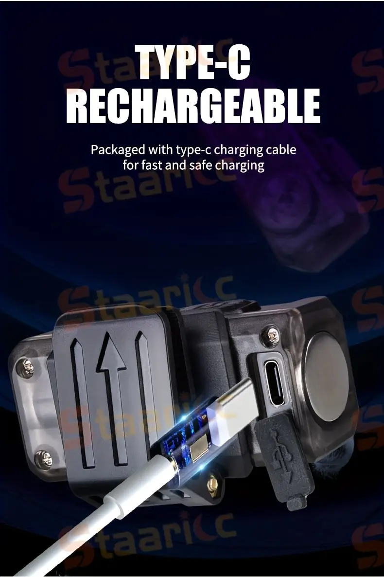 1pc super bright headlamp type c rechargeable for outdoor camping hiking fishing hunting travel details 5