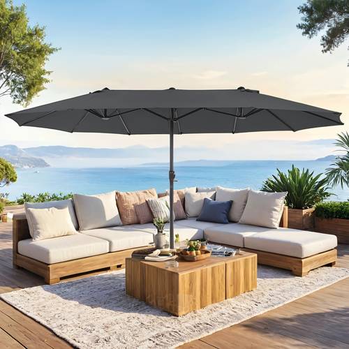 460 x 270cm double sided parasol umbrella extra large garden patio parasol shade canopy upf 50 protection crank for market outdoor no base