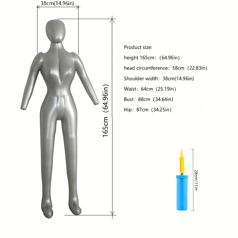 1pc full body inflatable mannequin for women 1pc manual air pump set