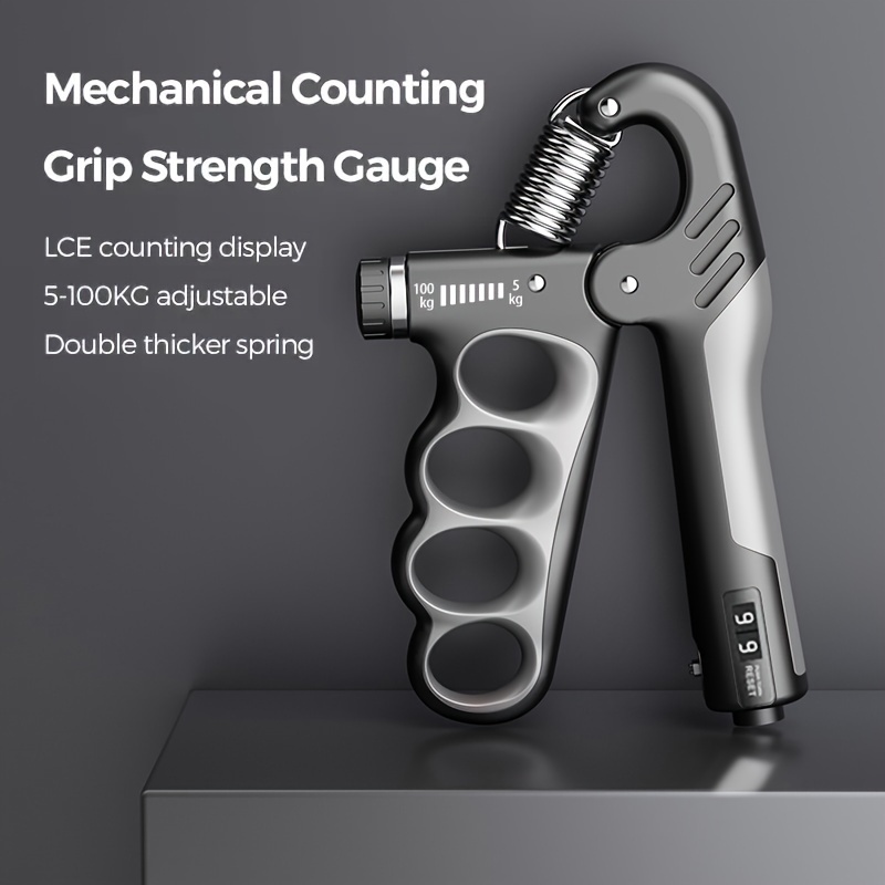 TEMU 1pc Hand Gripper For Arm Strength Training And Rehabilitation - Mechanical Counting Tool For Finger Hand Forearm Exercising