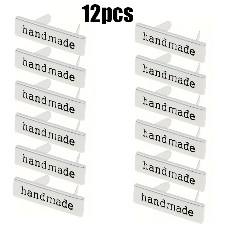 TEMU 6/12pcs Customizable Engraved Metal Tags - Personalized Logo, Alloy Structure Wear-resistant, Beautiful, For Diy Crafts, Gifts, Wallets, Shoes,
