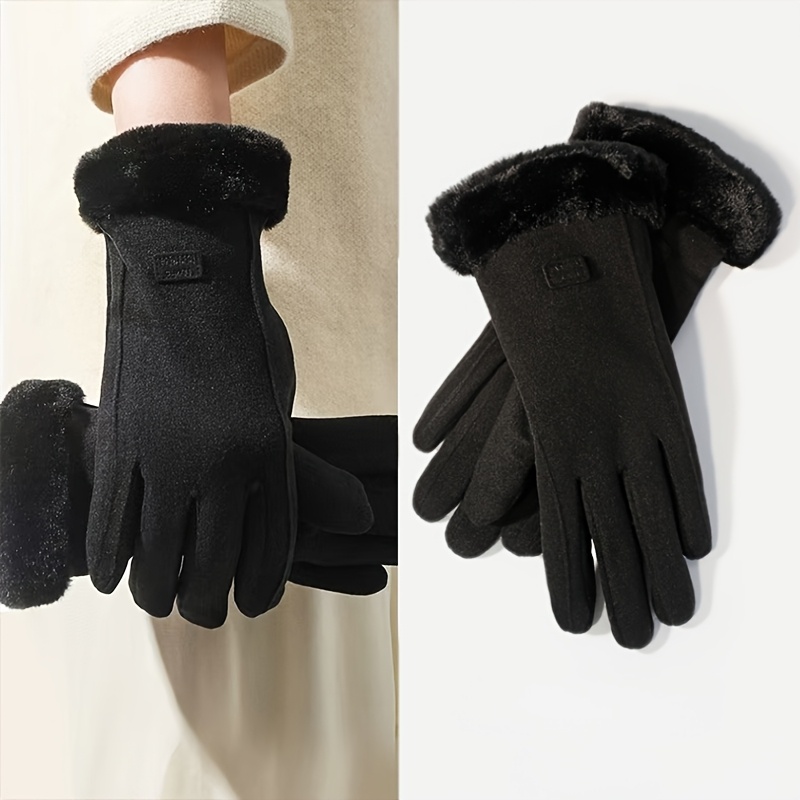 TEMU Women's Outdoor Warm Gloves For Autumn And Winter, Thickened, Warm, Available In 4 Colors, With Touch Screen Function, Suitable For Casual Going