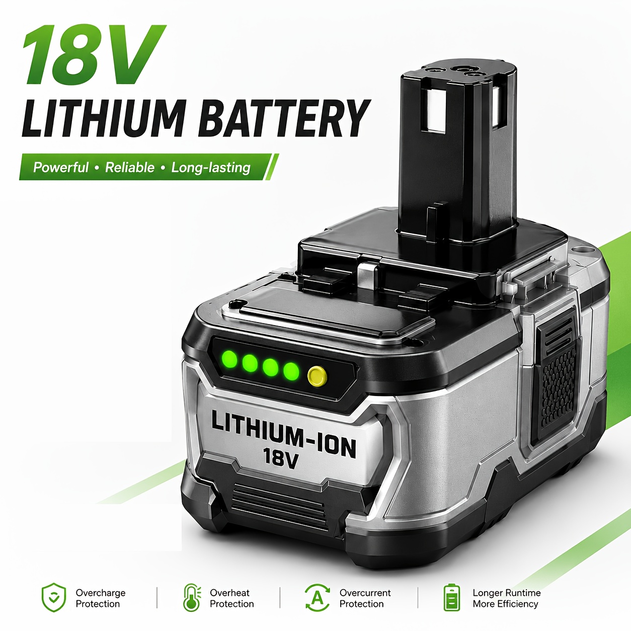 TEMU 1 Pack 18v 8.0ah P109 Replacement Battery For R- Plus 18v Battery High Capacity 18v Lithium-ion Battery P104 P105 P106 P108 P107 P109 For Ryobi