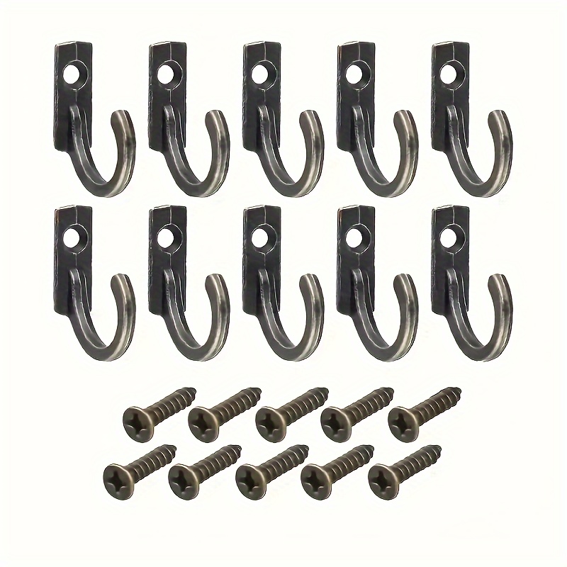 

20pcs/40pcs Vintage Alloy Mini Hooks, Single Row, Single Hole, Wall-mounted Hooks, Essential Kitchen Home Decor, Rust-resistant Metal Hooks, Casual Style, Wall-mounted Installation