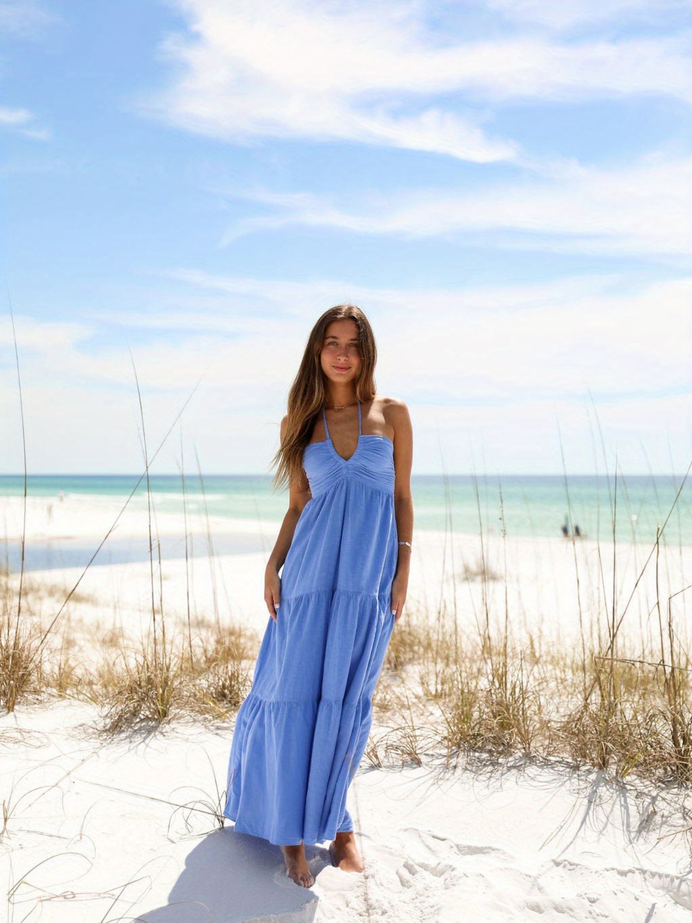 wedding guest dress casual Linen CAMELLIA Oversized T-Shirt Dress - COLOR:Dark Coral Ladies Dress Actual color may vary
