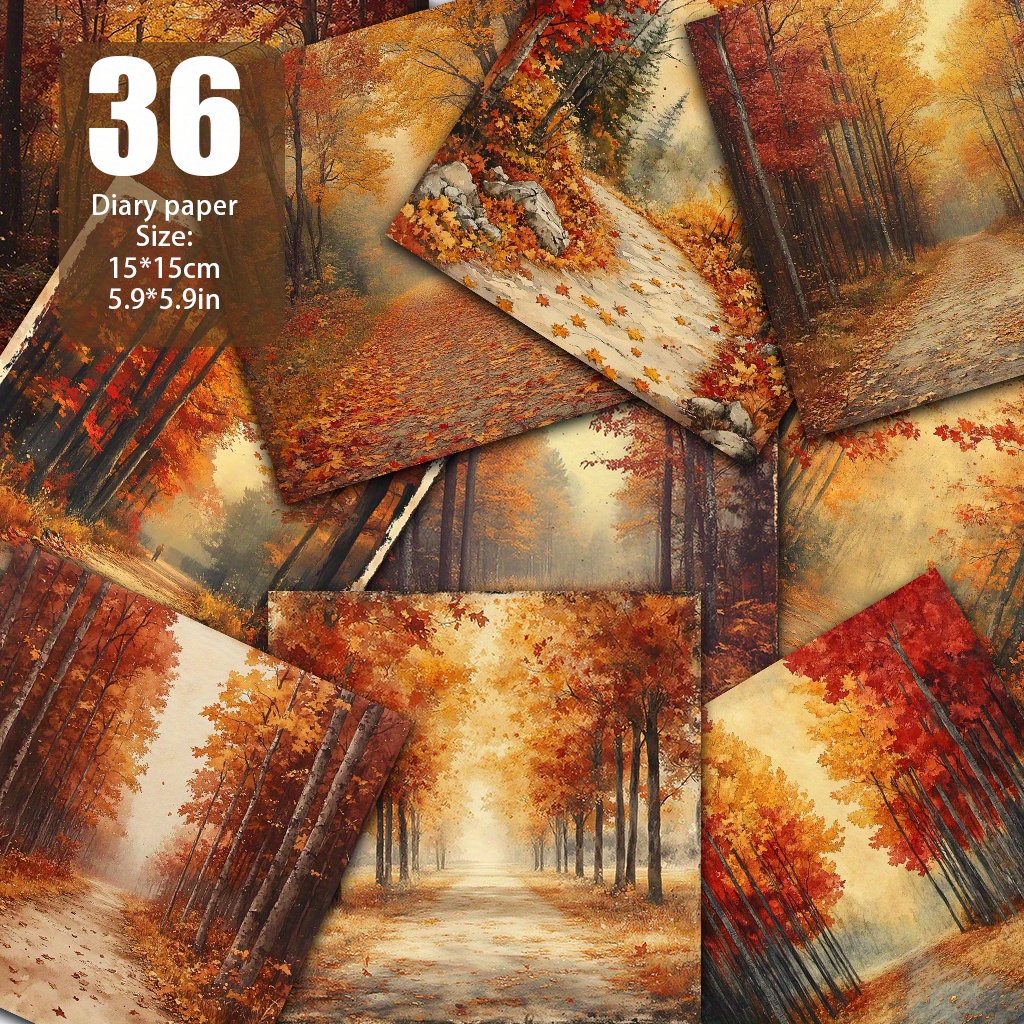 TEMU 36 Sheets Of Lin Road Paper, Decorative Paper, Material Paper, Hand Account Paper Suitable For Background Decoration Background Card Mat