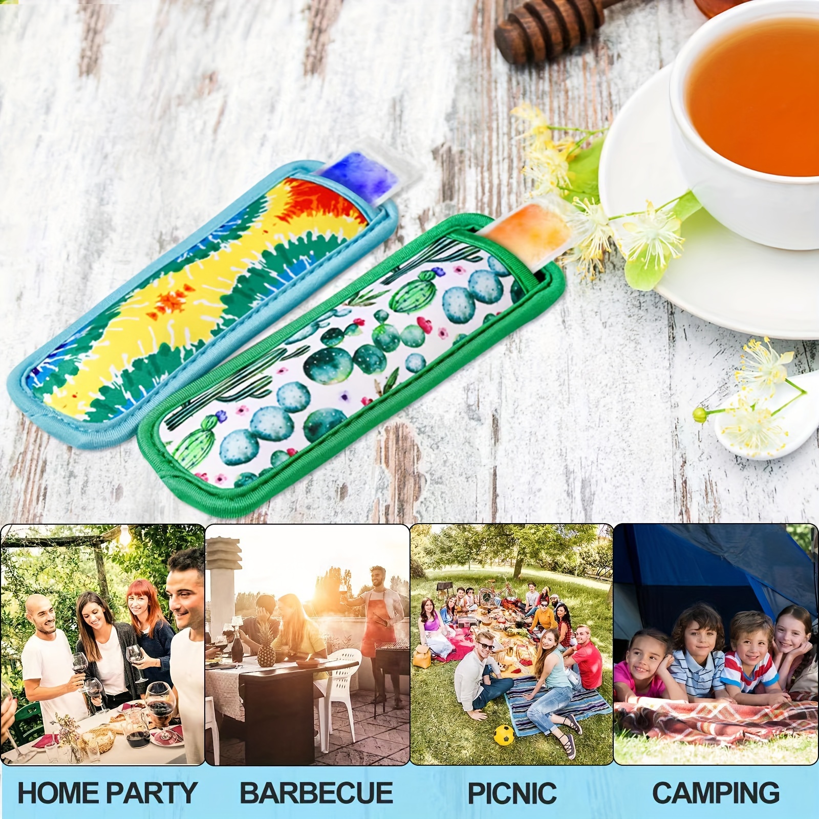 1pc Durable Neoprene Ice Pop Holder Pouch - Colorful Patterns Including Leopard, Floral, and Geometric Designs - Shatterproof Kitchen Accessory for Halloween, Christmas, Valentine's, Thanksgiving, & Graduation