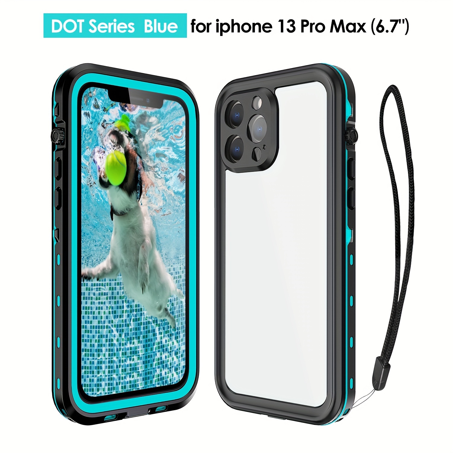 Transy Waterproof iPhone 13 Pro Max Case - Full Body Protection Case for  iPhone 13 Pro Max 6.7 inch Waterproof Shockproof Dustproof Phone Case with