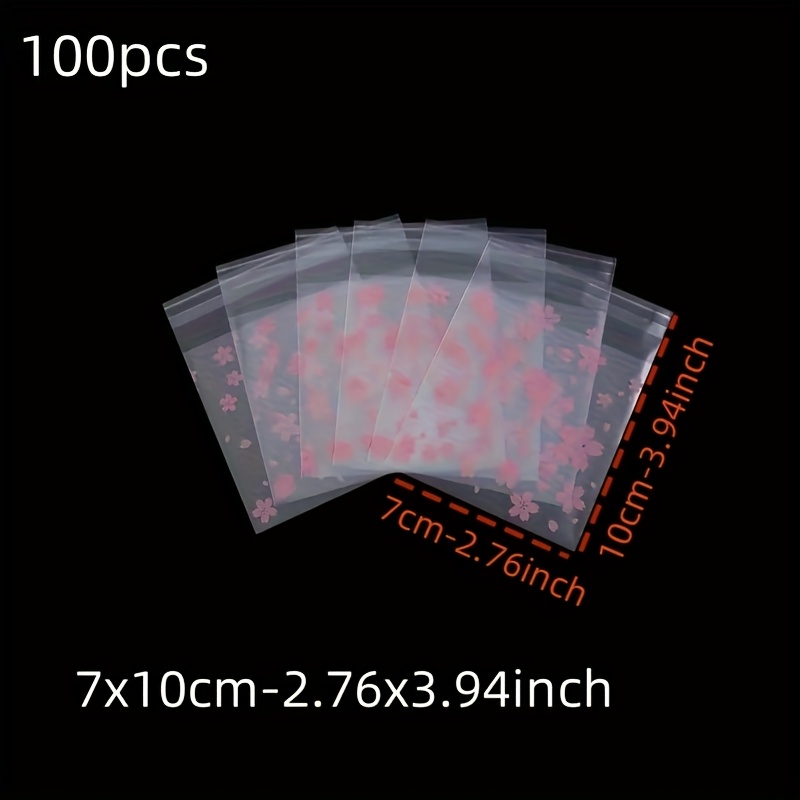 100pcs Of Cherry Frosted Transparent Self-adhesive Bags, Practical And Convenient Storage Bags For Small Jewelry Items - Jewelry Production Display Packaging Products