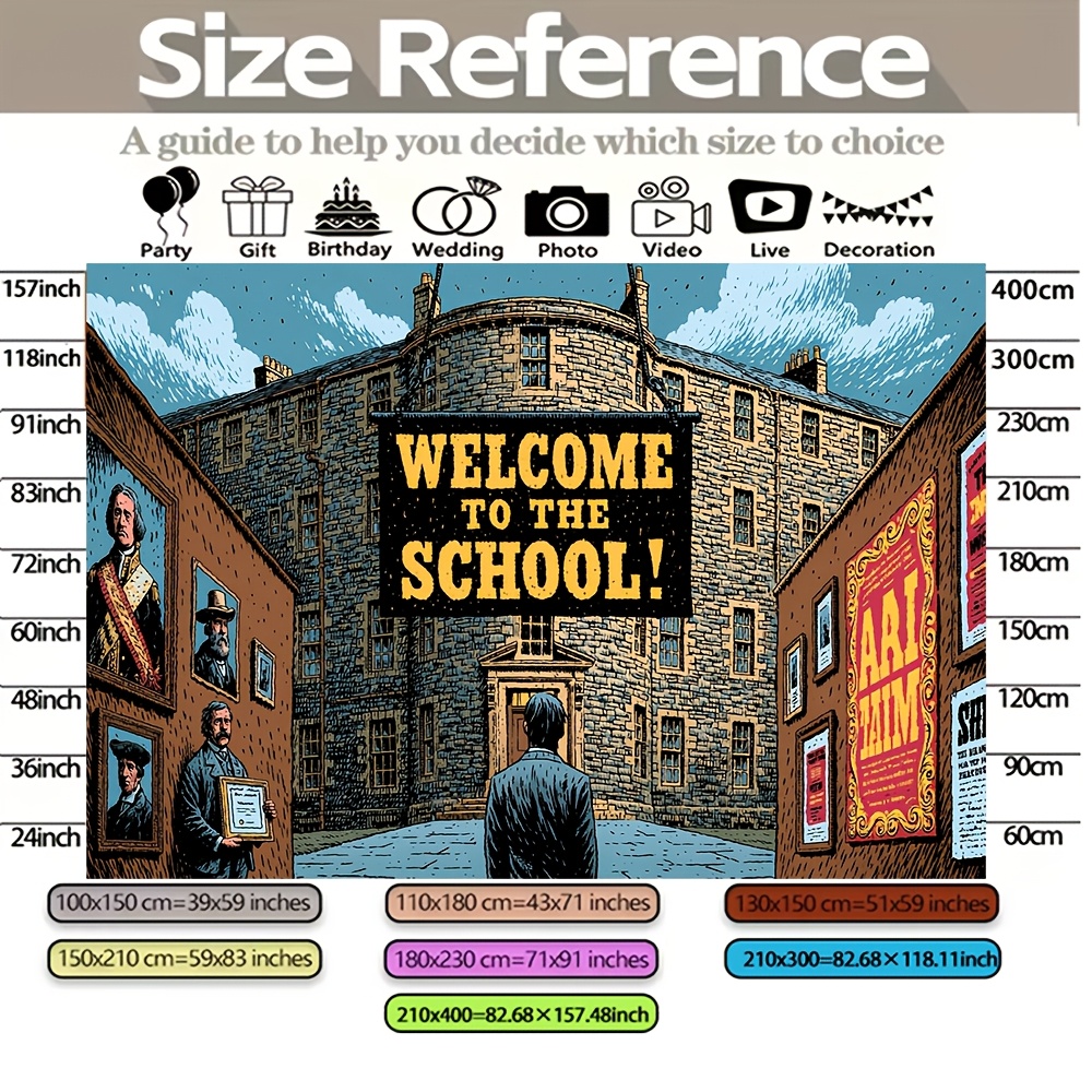 Vintage School Campus Welcome Photography Backdrop for Events