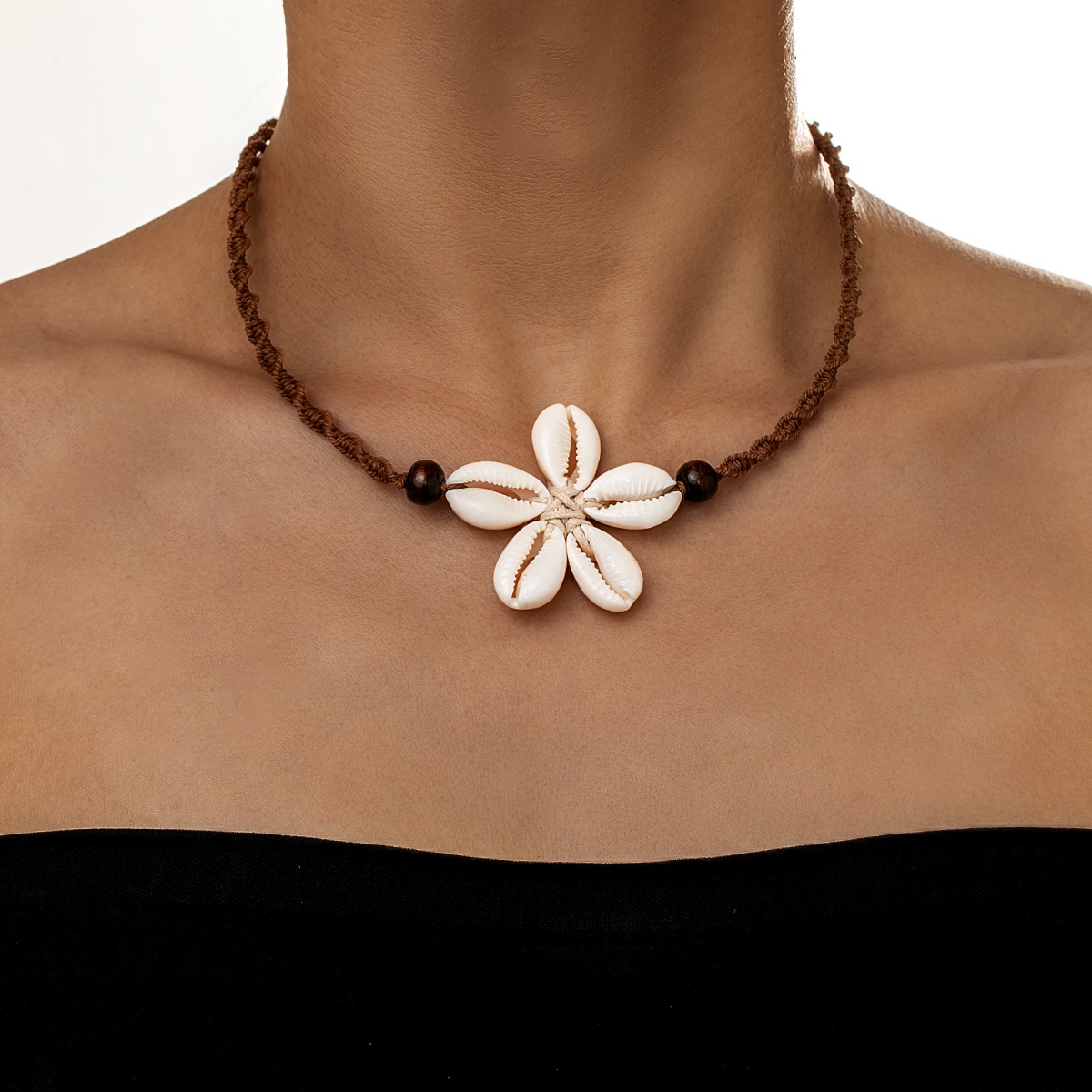 TEMU A Handmade Adjustable Necklace For Women Featuring Beach Shells And Flowers, Wear And Gifting